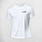 Front view of White Moisture-wicking workout T-shirt with breathable mesh panels