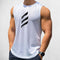 Front view of men’s quick-dry tank top in breathable mesh fabric