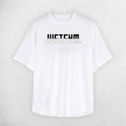 Close Up of White Men’s Short Sleeve Quick Dry Oversized Mesh Gym T-Shirt – Breathable, Quick-Dry Fitness Tee