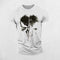 Front View of White Men's Stylish O-Neck Short Sleeve Gym T-shirt with 3D Punisher Skull Print Design
